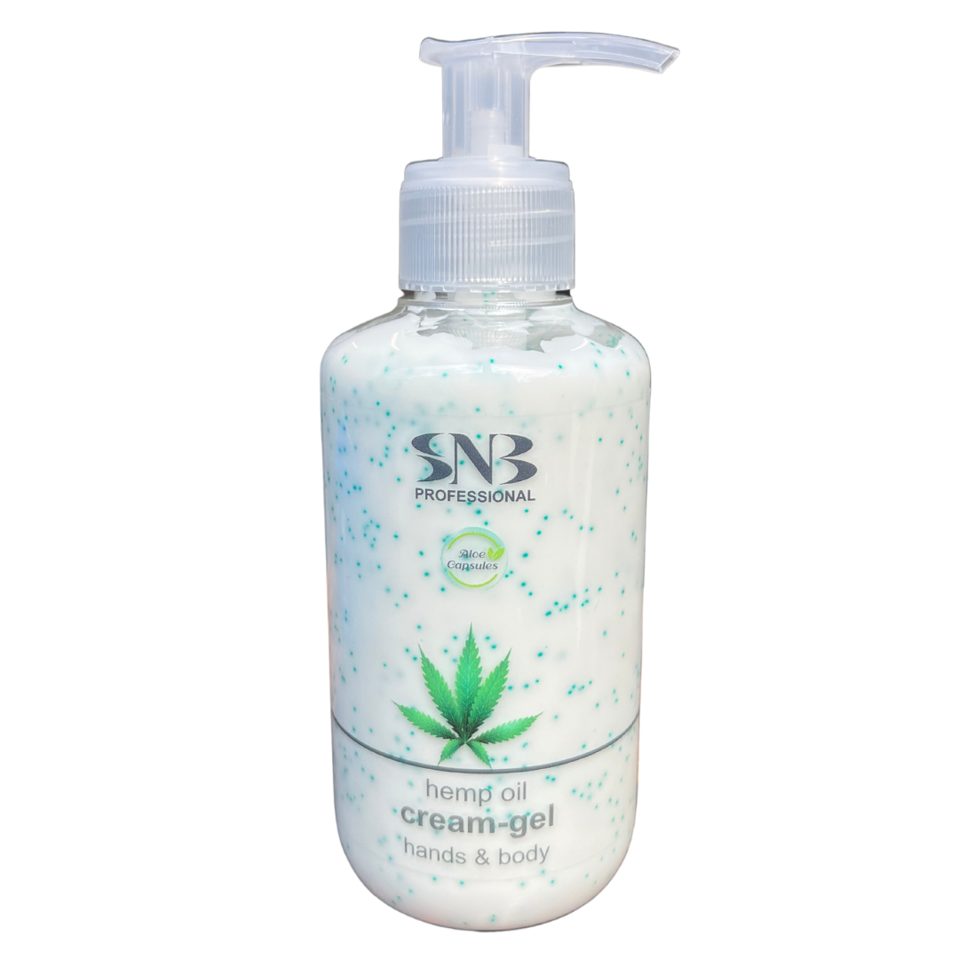 Hands and Body Cream-Gel Summer Care with Aloe Vera Spheres and Hemp oil